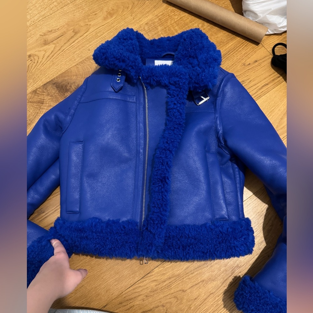 Stand Studio Royal Blue Shearling jacket